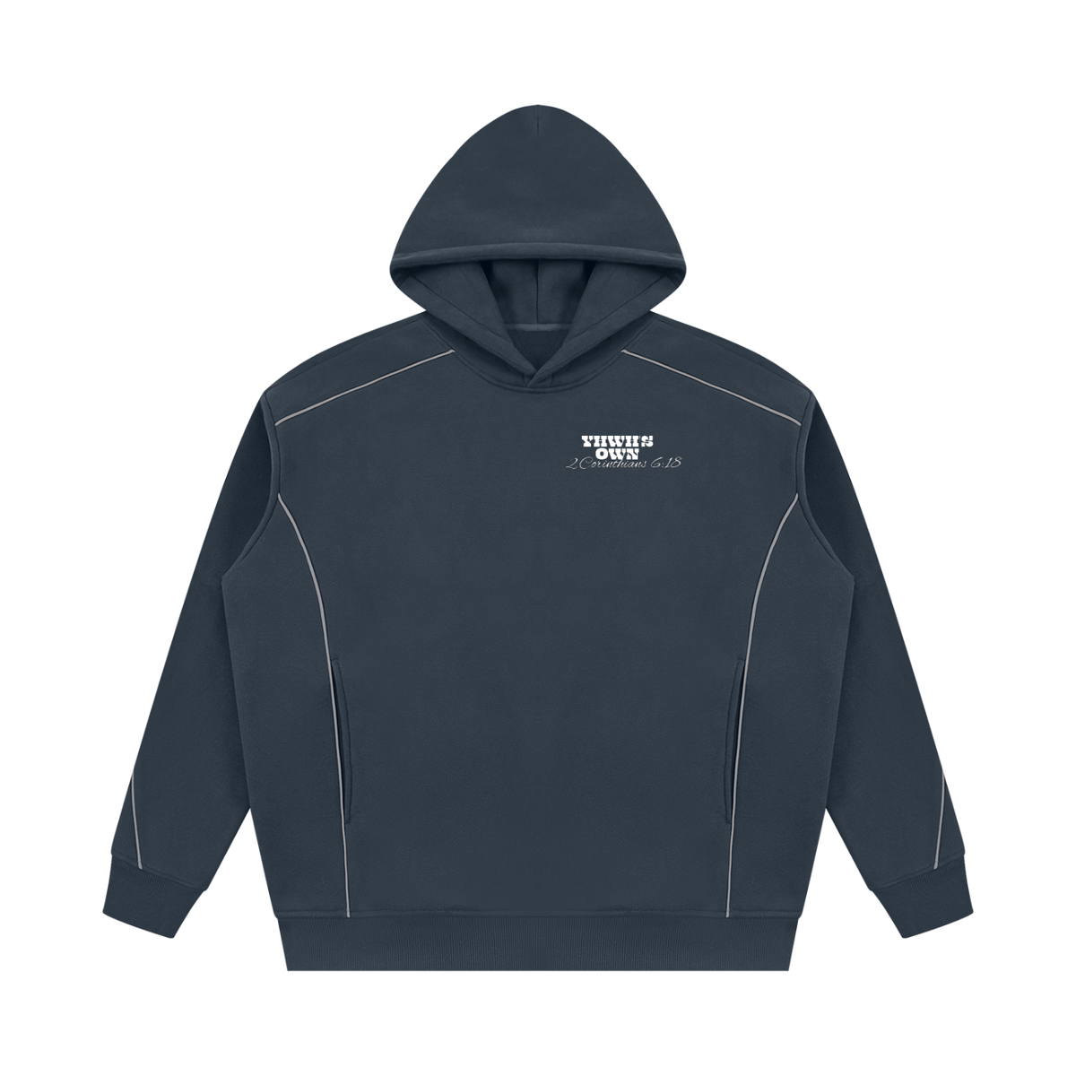 Unisex Oversized Piping Fleece Hoodie