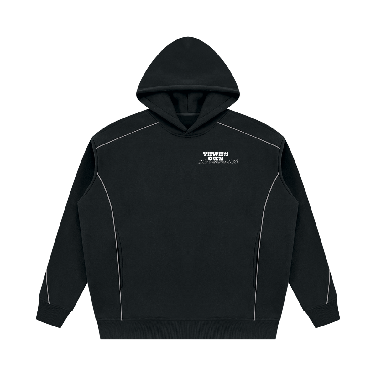 Unisex Oversized Piping Fleece Hoodie