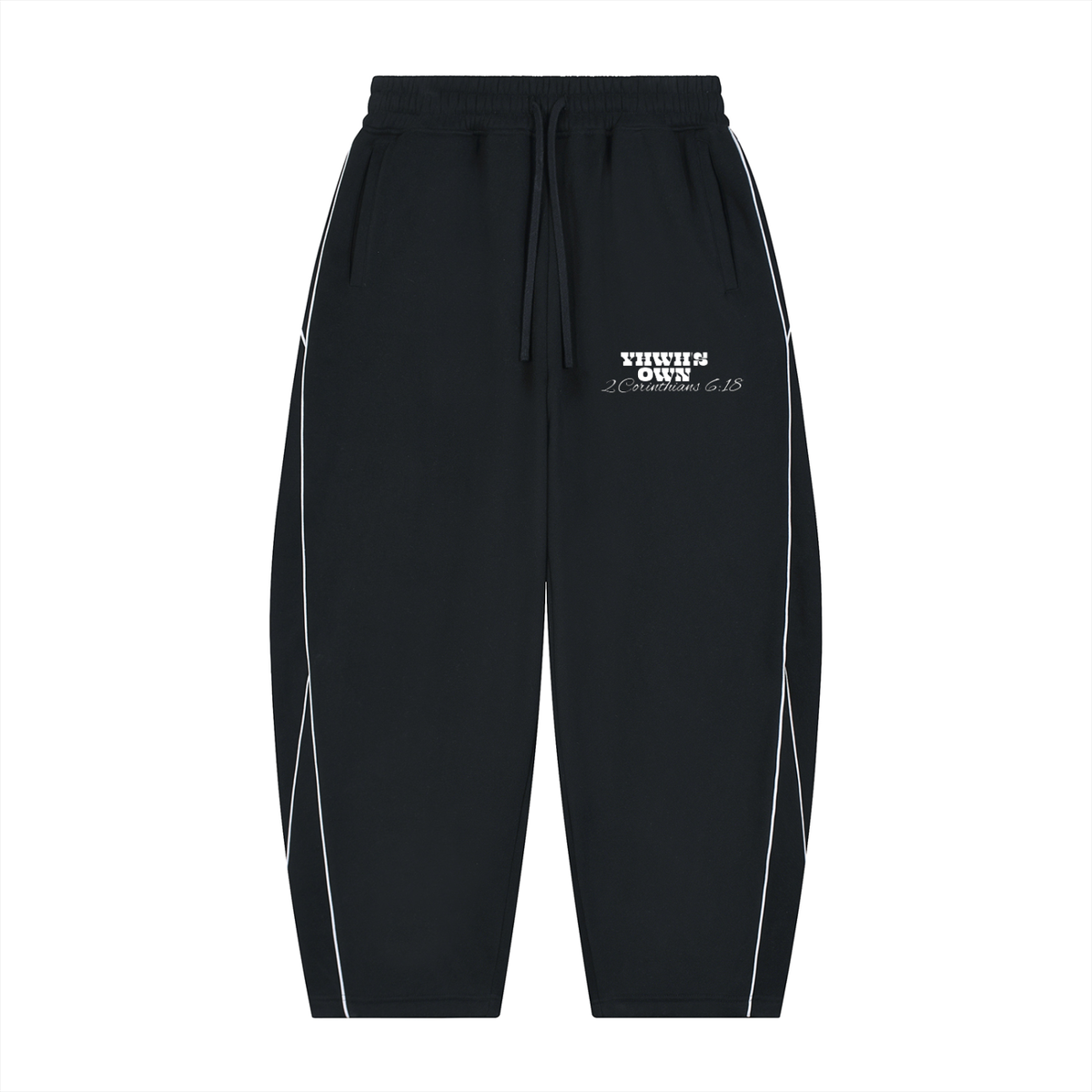 Unisex Piping Fleece Barrel Leg Sweatpants